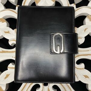 AUTHENTIC GUCCI BLACK PATENT LEATHER AGENDA